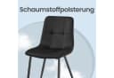 VASAGLE Esszimmerstuhl Samt Rauchschwarz mit verstellbaren Füßen Bild 5