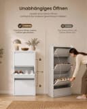 VASAGLE Schuhschrank 3 Klappen Weiß Stahl Bild 4