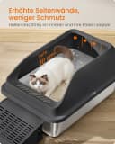 FEANDREA Katzentoilette Edelstahl Schwarz mit hohen Seitenwänden Bild 4