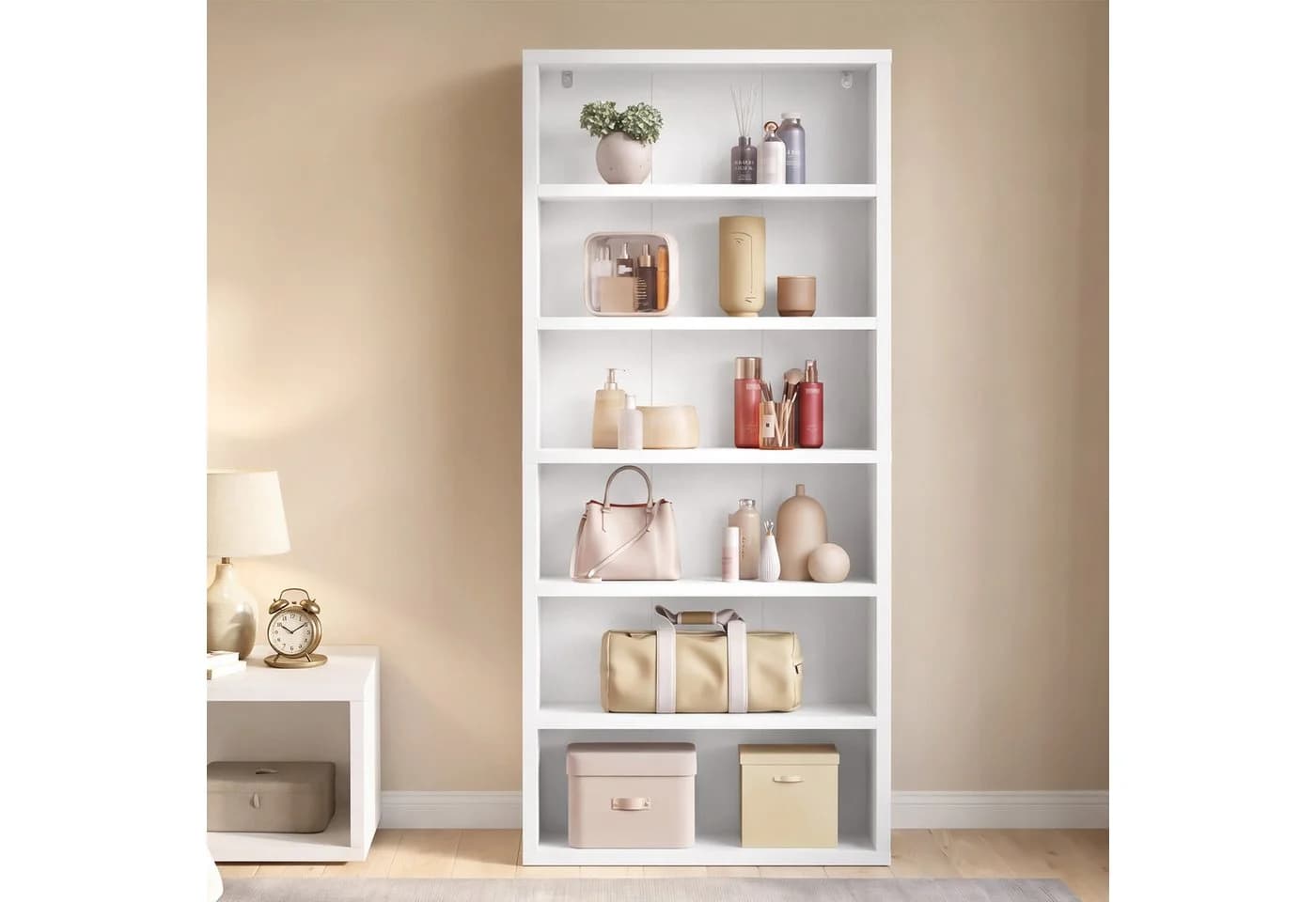 VASAGLE Bücherregal 6 Ebenen Wolkenweiß Verstellbare Böden - Bild 3