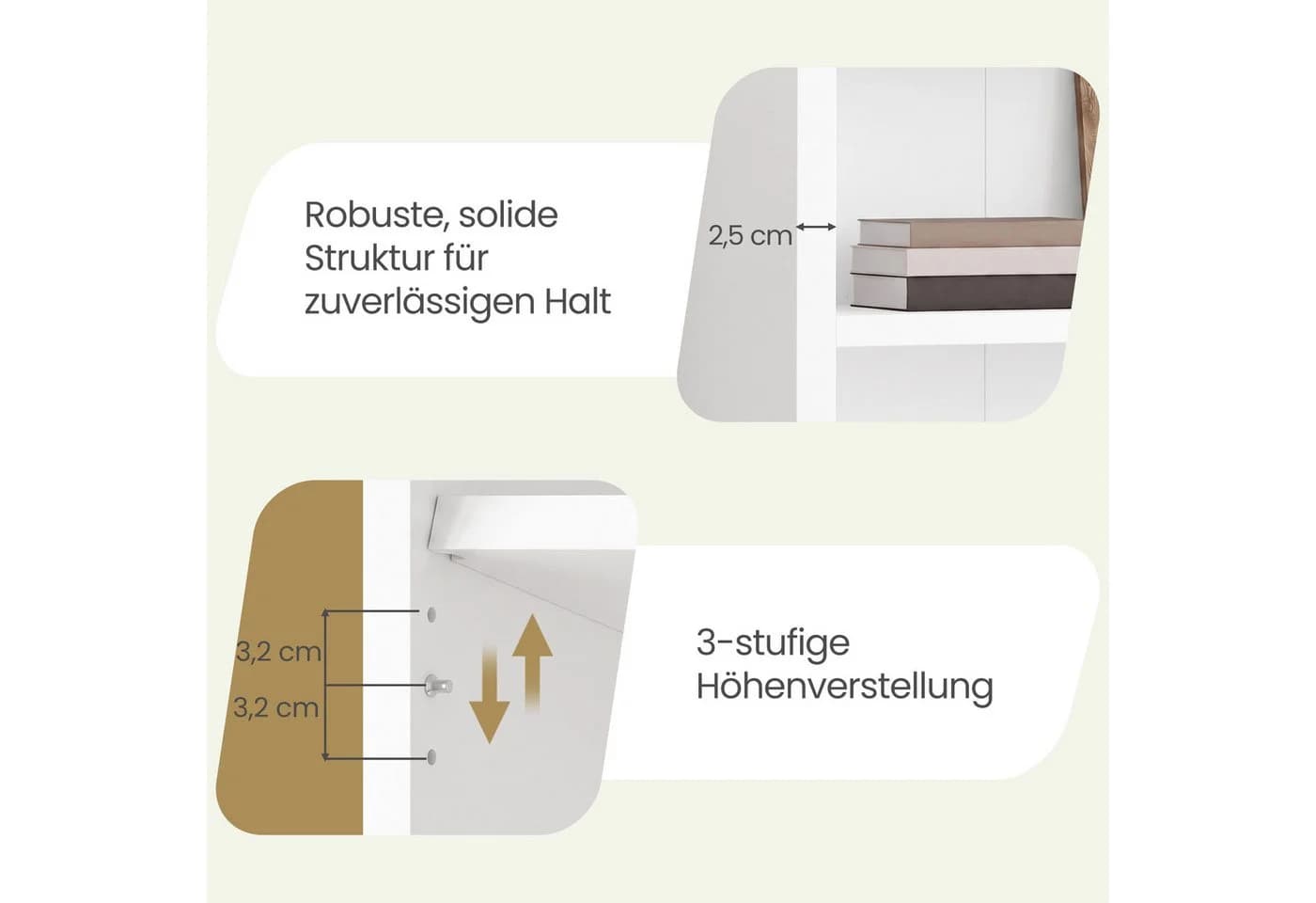 VASAGLE Bücherregal 6 Ebenen Wolkenweiß Verstellbare Böden - Bild 5