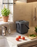 SONGMICS Biomülleimer mit Deckel und Griff, 4L/7L, Grau/Schwarz Bild 1