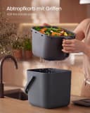 SONGMICS Biomülleimer mit Deckel und Griff, 4L/7L, Grau/Schwarz Bild 4