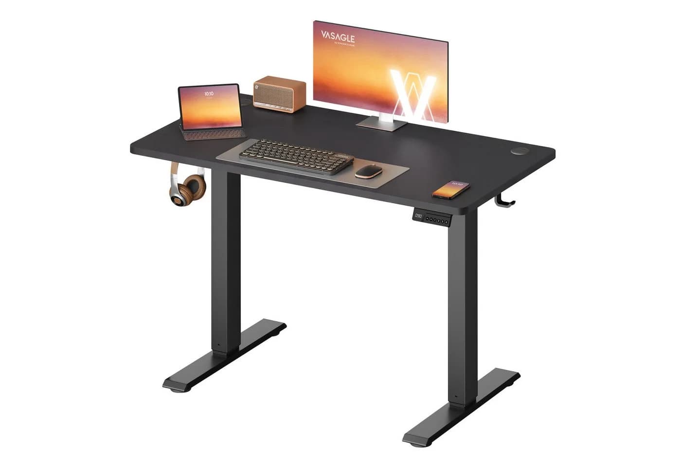 VASAGLE Höhenverstellbarer Schreibtisch Schwarz mit Memory-Funktion - Bild 2