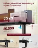 VASAGLE Höhenverstellbarer Schreibtisch Schwarz mit Memory-Funktion Bild 4