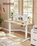 VASAGLE Höhenverstellbarer Schreibtisch Elektrisch Memory-Funktion Beige/Weiß Bild 1
