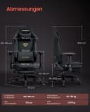 SONGMICS Gaming-Stuhl Grau Ergonomisch 4D Armlehnen Bild 5