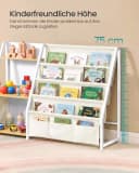 SONGMICS Bücherregal Kinder Spielzeugtruhe mit Seitentasche Herbstgelb Bild 5