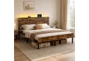 VASAGLE Doppelbettgestell 160x200 cm mit LED, USB & Stauraum Bild 2