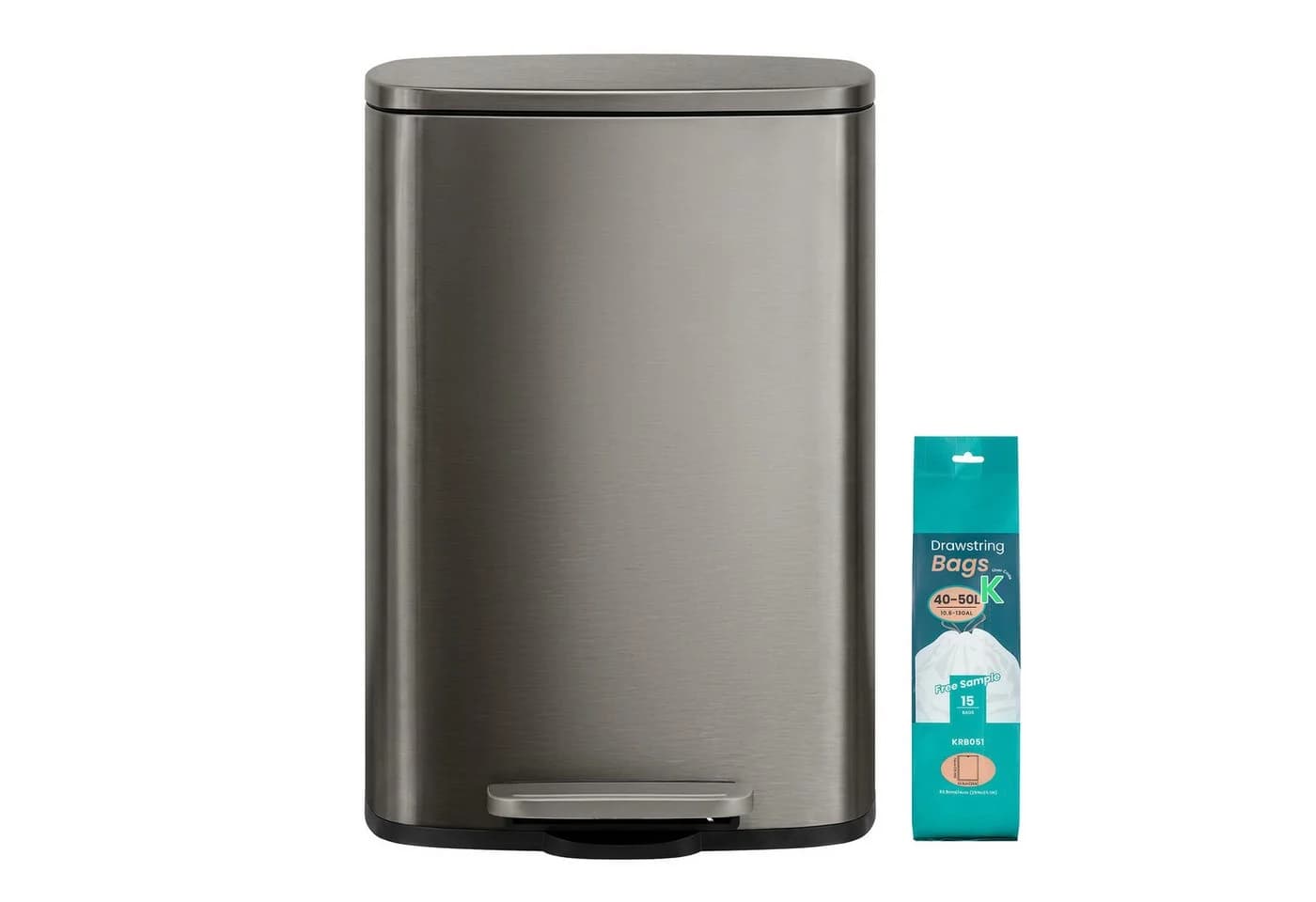 SONGMICS Mülleimer Treteimer 50L Edelstahl Silbergrau - Bild 2