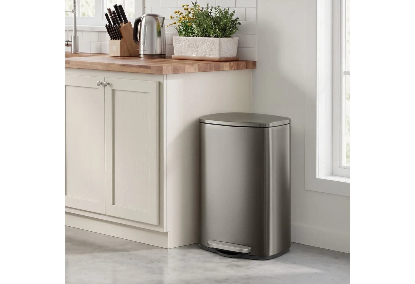 SONGMICS Mülleimer Treteimer 50L Edelstahl Silbergrau - Bild 3
