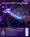 VASAGLE Gaming Tisch mit RGB Beleuchtung und Getränkehalter Bild 3