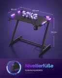 VASAGLE Gaming Tisch mit RGB Beleuchtung und Getränkehalter Bild 5