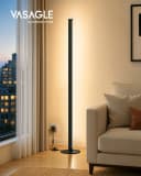 VASAGLE Stehlampe LED Dimmbar Schwarz 12W 1200LM Bild 1