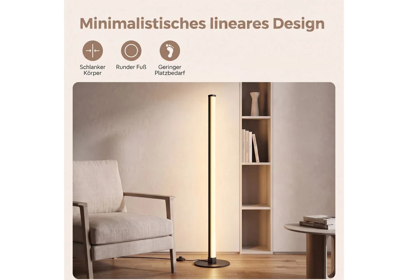 VASAGLE Stehlampe LED Dimmbar Schwarz 12W 1200LM - Bild 3