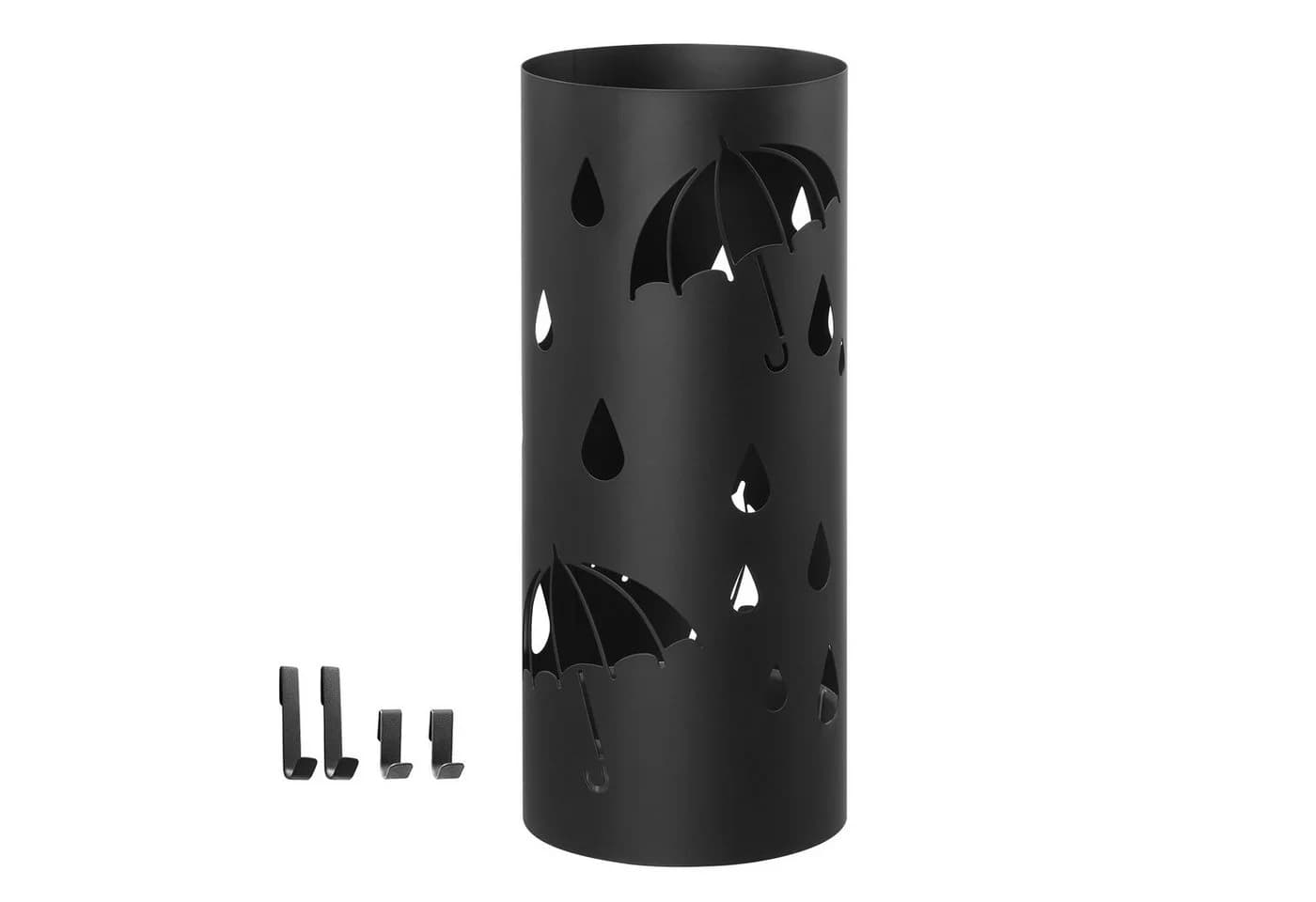 SONGMICS Schirmständer Anthrazit mit Wasserauffangschale und 4 Haken - Bild 2