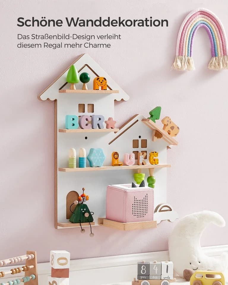 SONGMICS Wandregal für Figuren & Toniebox Weiß - Bild 3