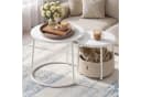 VASAGLE Couchtisch 2er Set rund Beige/Mattweiß mit Stauraum Bild 2