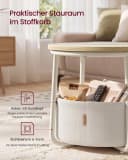 VASAGLE Couchtisch 2er Set rund Mattweiß/Beige mit Stauraum Bild 5