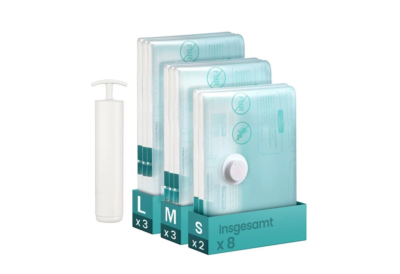 SONGMICS Vakuumierbeutel 8-tlg. wiederverwendbar transparent - Bild 2