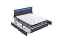 VASAGLE Polsterbett mit LED, USB & 4 Schubladen, 140x200 cm, Grau/Blau Bild 2