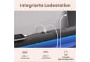 VASAGLE Polsterbett mit LED, USB & 4 Schubladen, 140x200 cm, Grau/Blau Bild 3