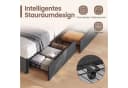 VASAGLE Polsterbett mit LED, USB & 4 Schubladen, 140x200 cm, Grau/Blau Bild 4