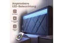 VASAGLE Polsterbett mit LED, USB & 4 Schubladen, 140x200 cm, Grau/Blau Bild 5