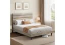VASAGLE Polsterbett mit Matratze Set Beige/Blau Stauraum Bild 1