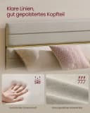 VASAGLE Polsterbett mit Matratze Set Beige/Blau Stauraum Bild 3