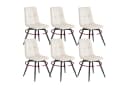 VASAGLE Esszimmerstuhl 6er Set Beige Samt 360° Drehbar Bild 2