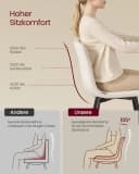 VASAGLE Esszimmerstuhl 6er Set Beige Samt 360° Drehbar Bild 4