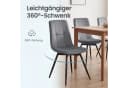 VASAGLE Esszimmerstuhl 360° Drehbar Grau Samt 6er Set Bild 4