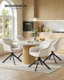 SONGMICS Esszimmerstuhl 360° drehbar Samt Beige-Schwarz (6 St) Bild 1