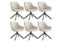 SONGMICS Esszimmerstuhl 360° drehbar Samt Beige-Schwarz (6 St) Bild 2