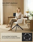 SONGMICS Esszimmerstuhl 360° drehbar Samt Beige-Schwarz (6 St) Bild 4