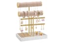 SONGMICS Schmuckständer Gold-Beige mit Samt-Tablett & abnehmbarem Ringhalter Bild 2