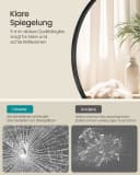 SONGMICS Wandspiegel Rund Schwarz Metallrahmen Bild 3