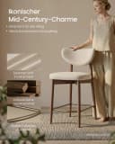 VASAGLE Barhocker 4er Set Hellbeige Mid-Century Massivholz Bild 1