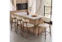 VASAGLE Barhocker 4er Set Hellbeige Mid-Century Massivholz Bild 2