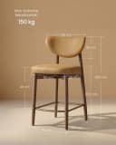 VASAGLE Barhocker 4er Set Massivholzbeine Mid-Century Modern Bild 5