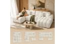 VASAGLE Modulares Sofa U-Form Chenille Weiß 6-Sitzer Bild 1