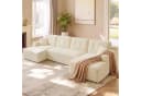 VASAGLE Wohnlandschaft U-Form 6-Sitzer Cord Sofa Weiß Bild 1