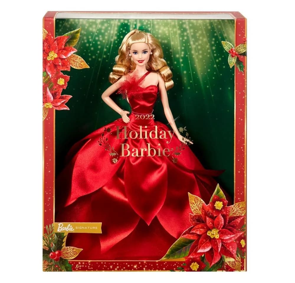 Elegante Anziehpuppe in Rot und Gold - Bild 3