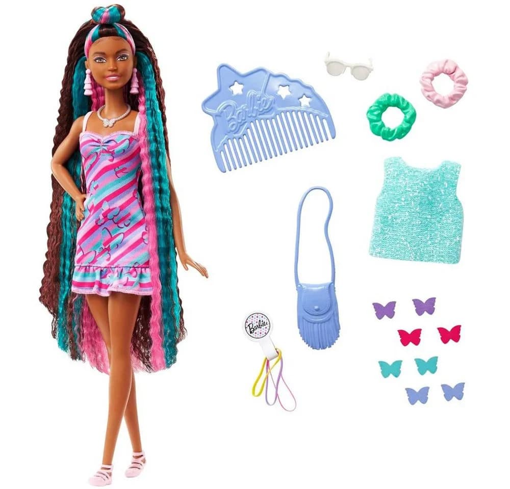 Barbie Anziehpuppe Totally Hair Barbie Spielset mit Haar-Puppe