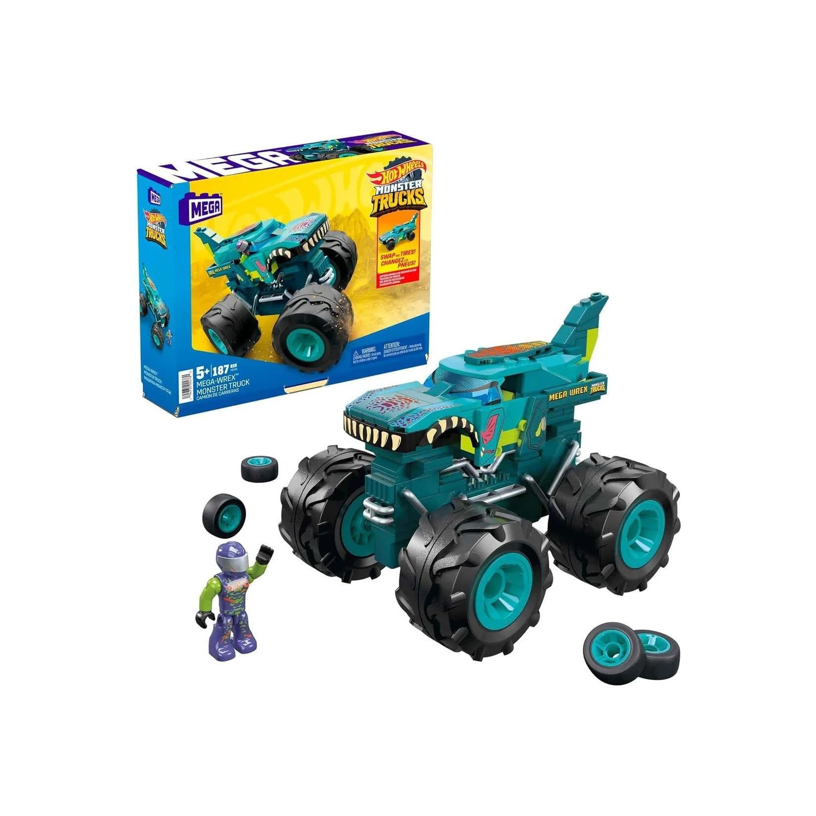 Mattel Hot Wheels Mega Wrex Bauset 187 Teile Mega Construx
