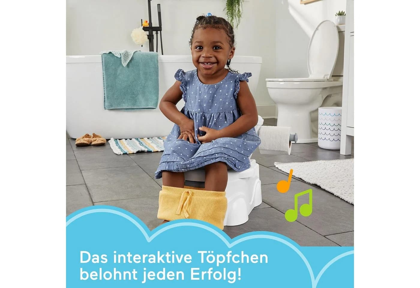 Fisher-Price Töpfchen Meine erste Toilette HJC38 Weiß Musikfunktion