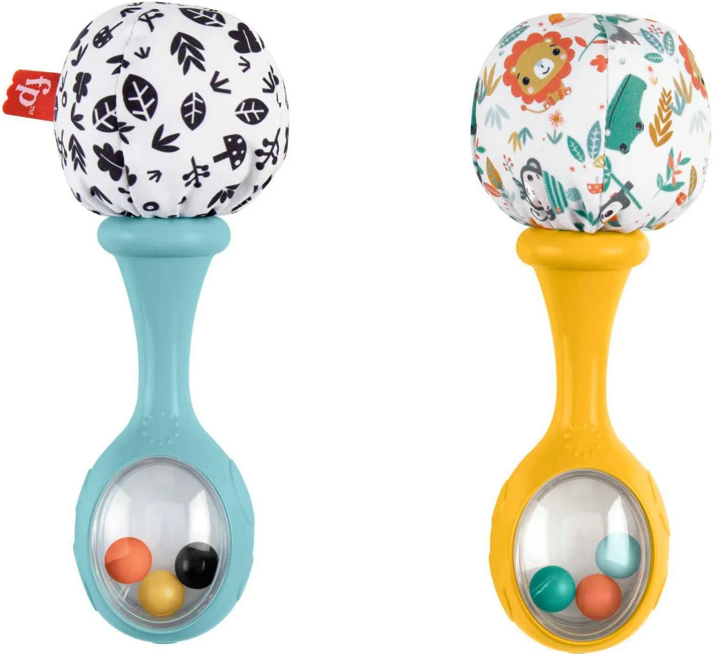Fisher-Price Rassel Rumba-Rasseln mit Stoff, blau/gelb (Set, 2-tlg) - Bild 2