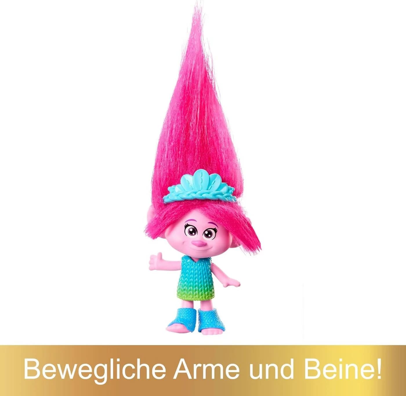 Mattel Trolls Plüschpuppe Königin Poppy mit Mode & Gelenken