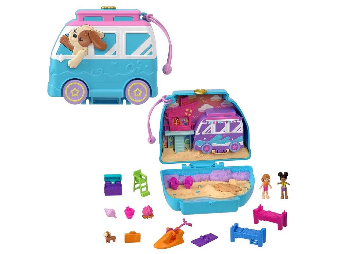 Mattel® Minipuppe Polly Pocket Urlaub am Hundestrand Schatulle - Bild 2